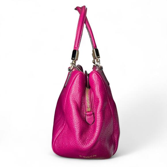 MADISON LEATHER MINI SATCHEL COACH F49720  GOLD CRANBERRY Y2K - Picture 4 of 10